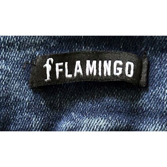 NWOT Flamingo Distressed Straight Leg Mid-Rise Stretch Jeans Small (26x30) - Picture 6 of 7